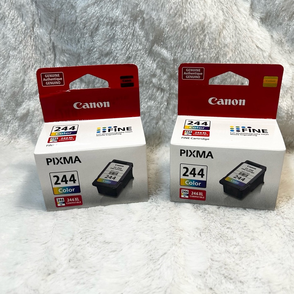 LOT OF 2 Canon 244 Color Ink New Sealed GENUINE PIXMA